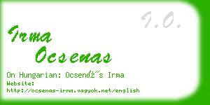 irma ocsenas business card